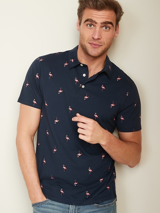 Image number 1 showing, Soft-Washed Printed Jersey Polo