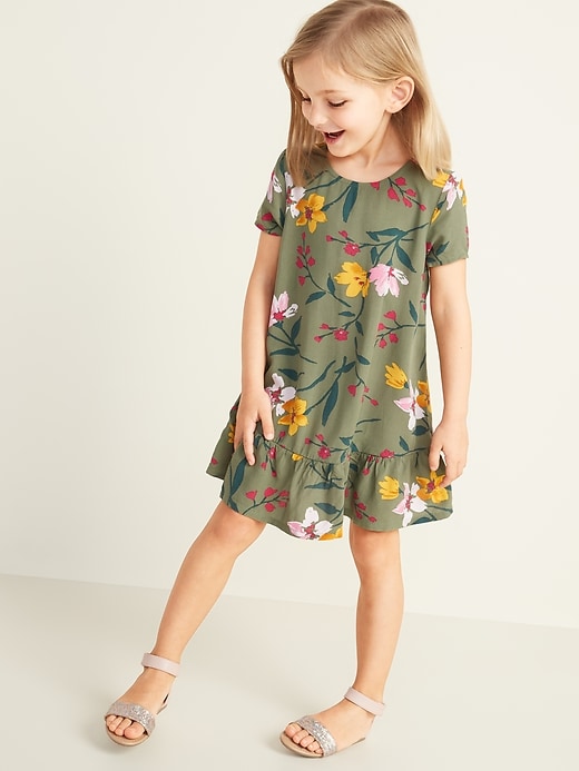 View large product image 1 of 1. Printed Peplum-Hem Swing Dress for Toddler Girls