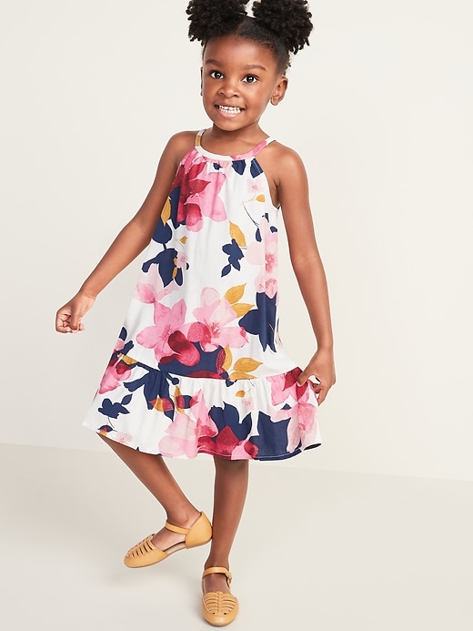 View large product image 1 of 5. Ruffle-Hem Halter Midi Dress for Toddler Girls