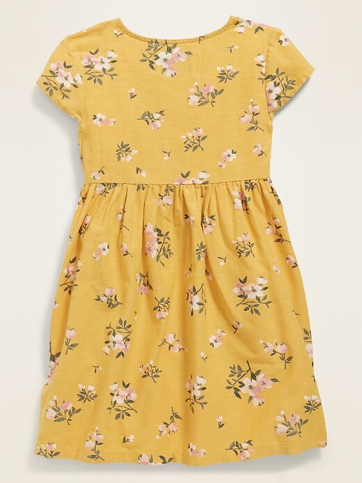 View large product image 2 of 3. Floral-Print Button-Front Fit & Flare Dress for Toddler Girls