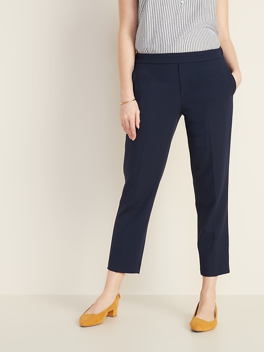 View large product image 1 of 2. Mid-Rise Pull-On Straight Pants for Women