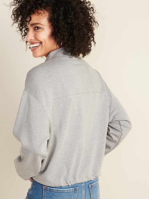 Image number 2 showing, French Terry Cinched-Hem 1/2-Zip Sweatshirt