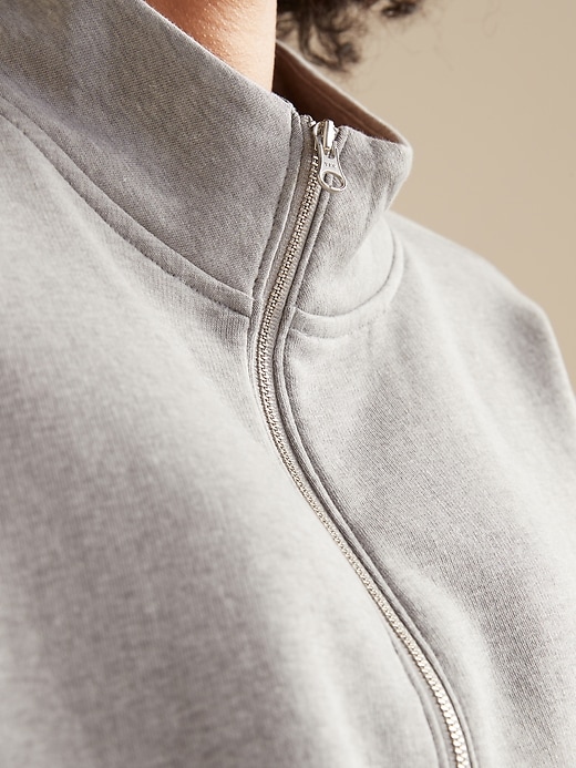 Image number 5 showing, French Terry Cinched-Hem 1/2-Zip Sweatshirt