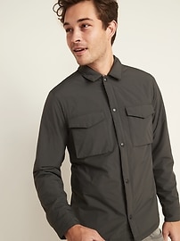 Water-Resistant Nylon Snap-Front Shirt Jacket | Old Navy
