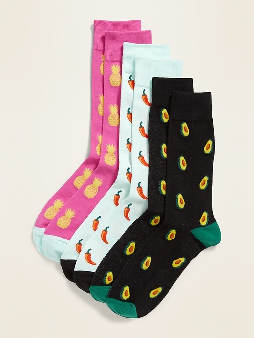 View large product image 1 of 1. Printed Socks 3-Pack