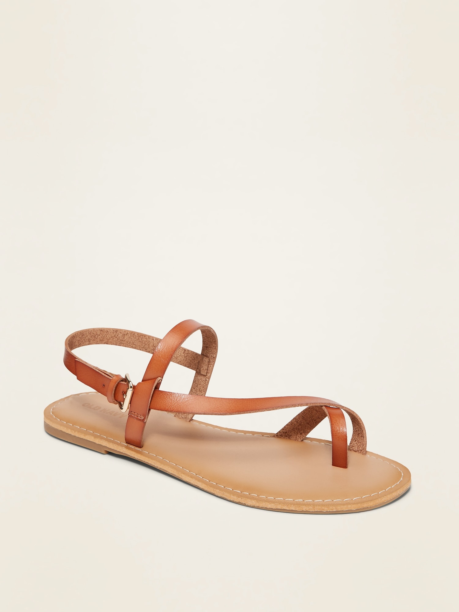 Faux-Leather Asymmetric Cross-Strap Sandals for Women | Old Navy