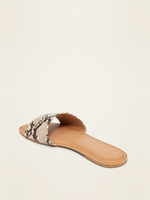 Image number 4 showing, Faux-Leather Slide Sandals