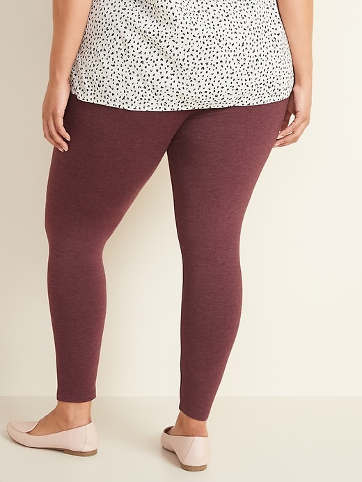 View large product image 2 of 2. High-Waisted Full-Length Plus-Size Jersey Space-Dye Leggings