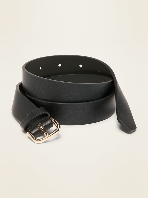 View large product image 1 of 1. Faux-Leather Belt For Women (1")