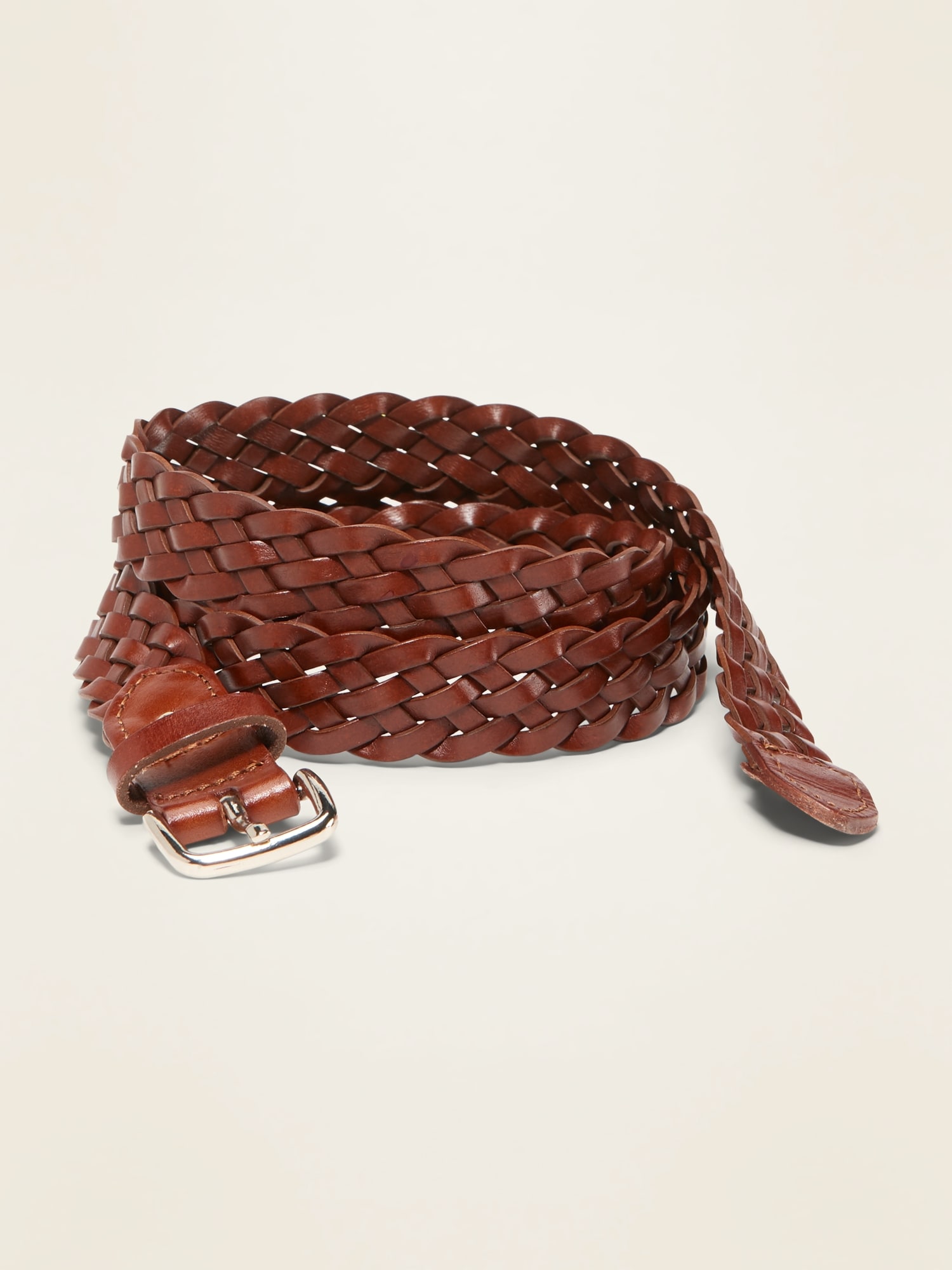 Braided Faux-Leather Belt For Women (1