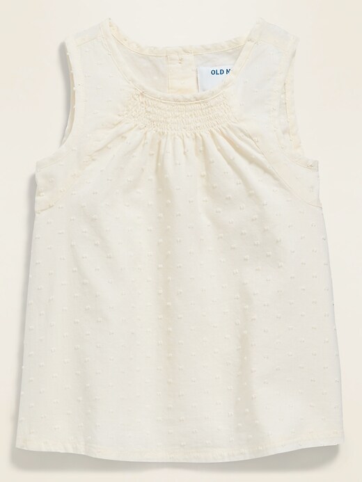 View large product image 1 of 1. Textured Swiss-Dot Sleeveless Top for Toddler Girls