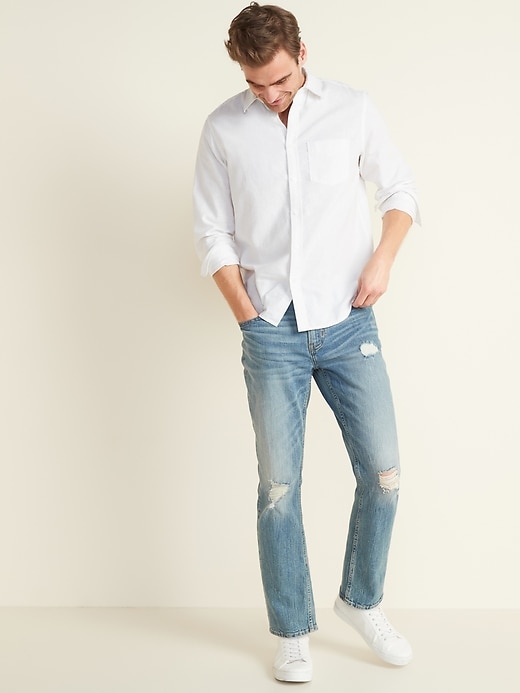 Image number 3 showing, Regular-Fit Linen-Blend Long-Sleeve Shirt