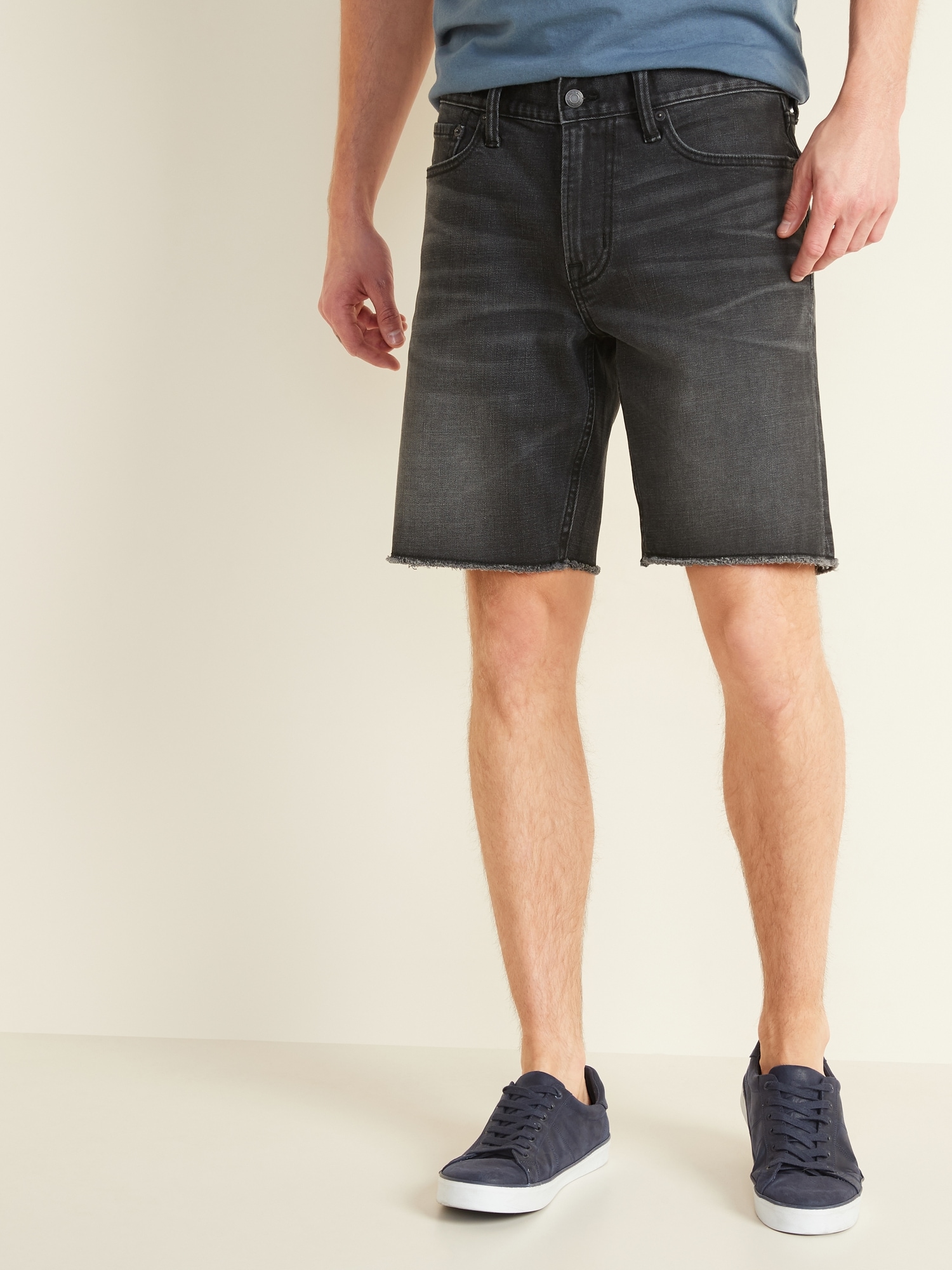 Level 7 Men's Light Blue Wash Relaxed Distressed & Frayed Shorts Premium  Denim – Level 7 Jeans
