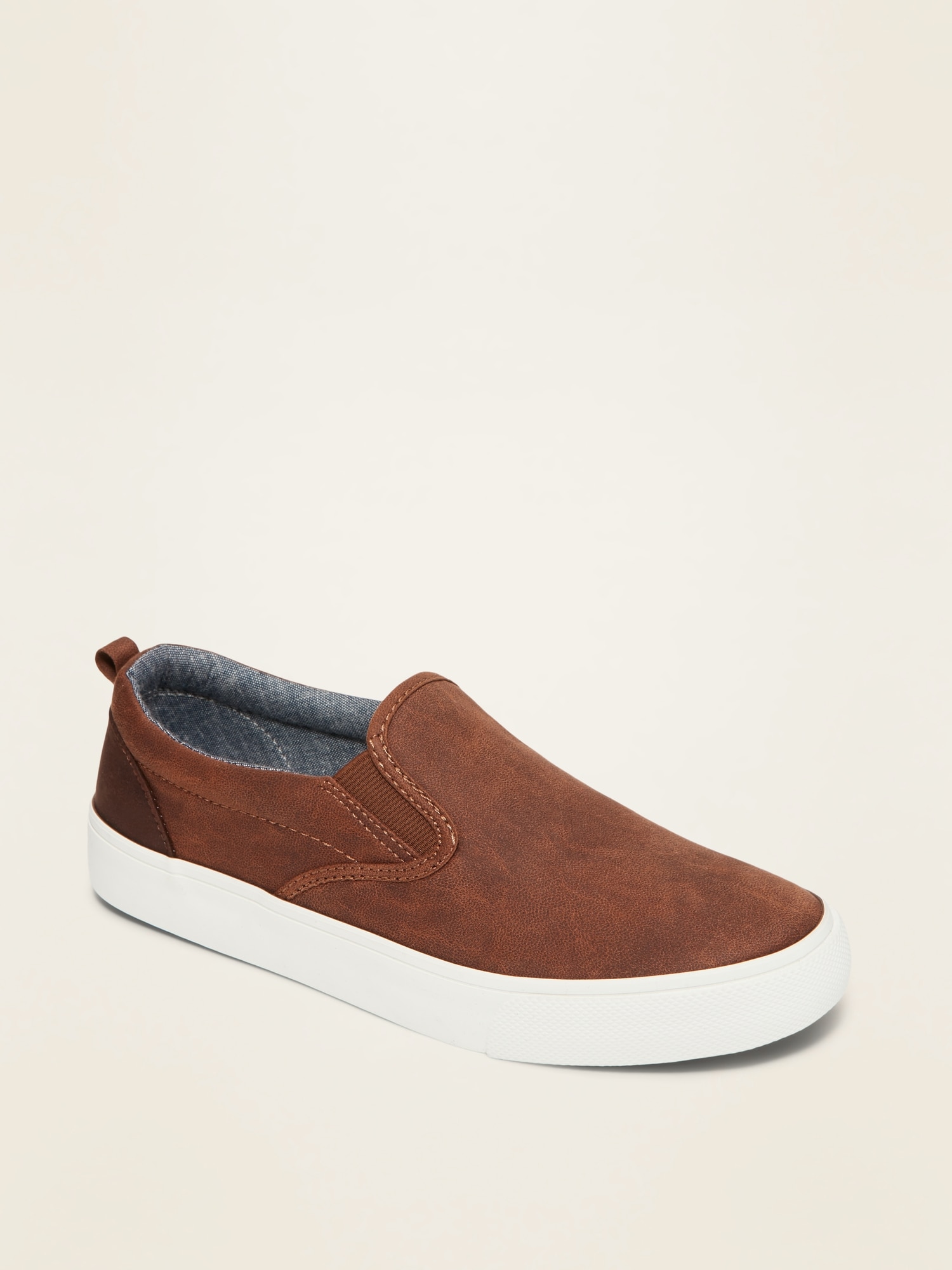 Faux-Leather Slip-On Sneakers for Boys 