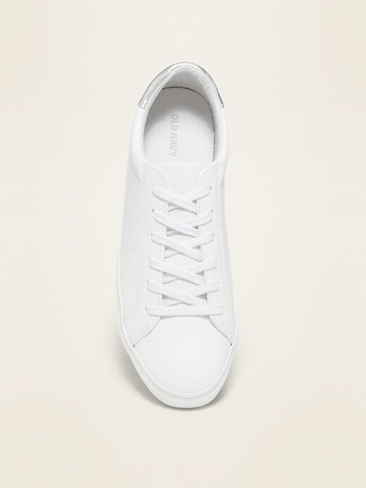 Image number 3 showing, Faux-Leather Sneakers For Women