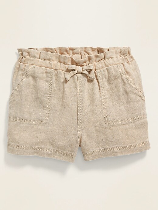 View large product image 1 of 2. Paperbag-Waist Pull-On Shorts for Baby