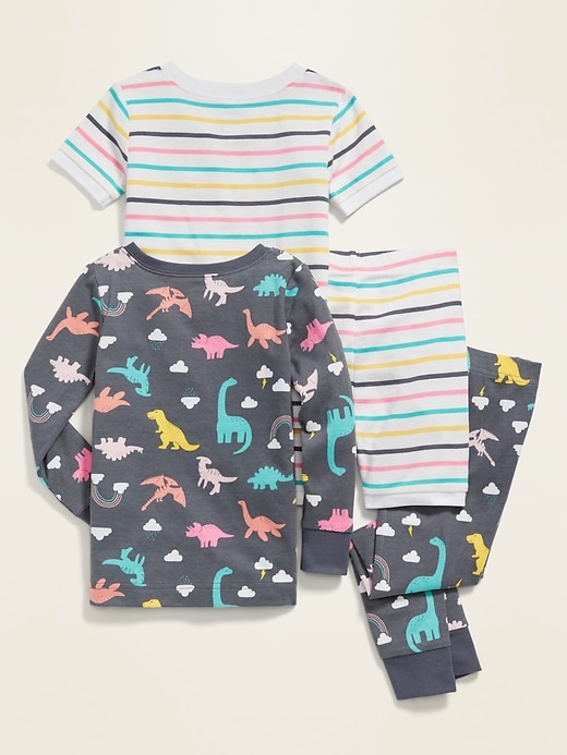 View large product image 2 of 2. 4-Piece Dinosaur Print Pajama Set for Toddler Girls & Baby
