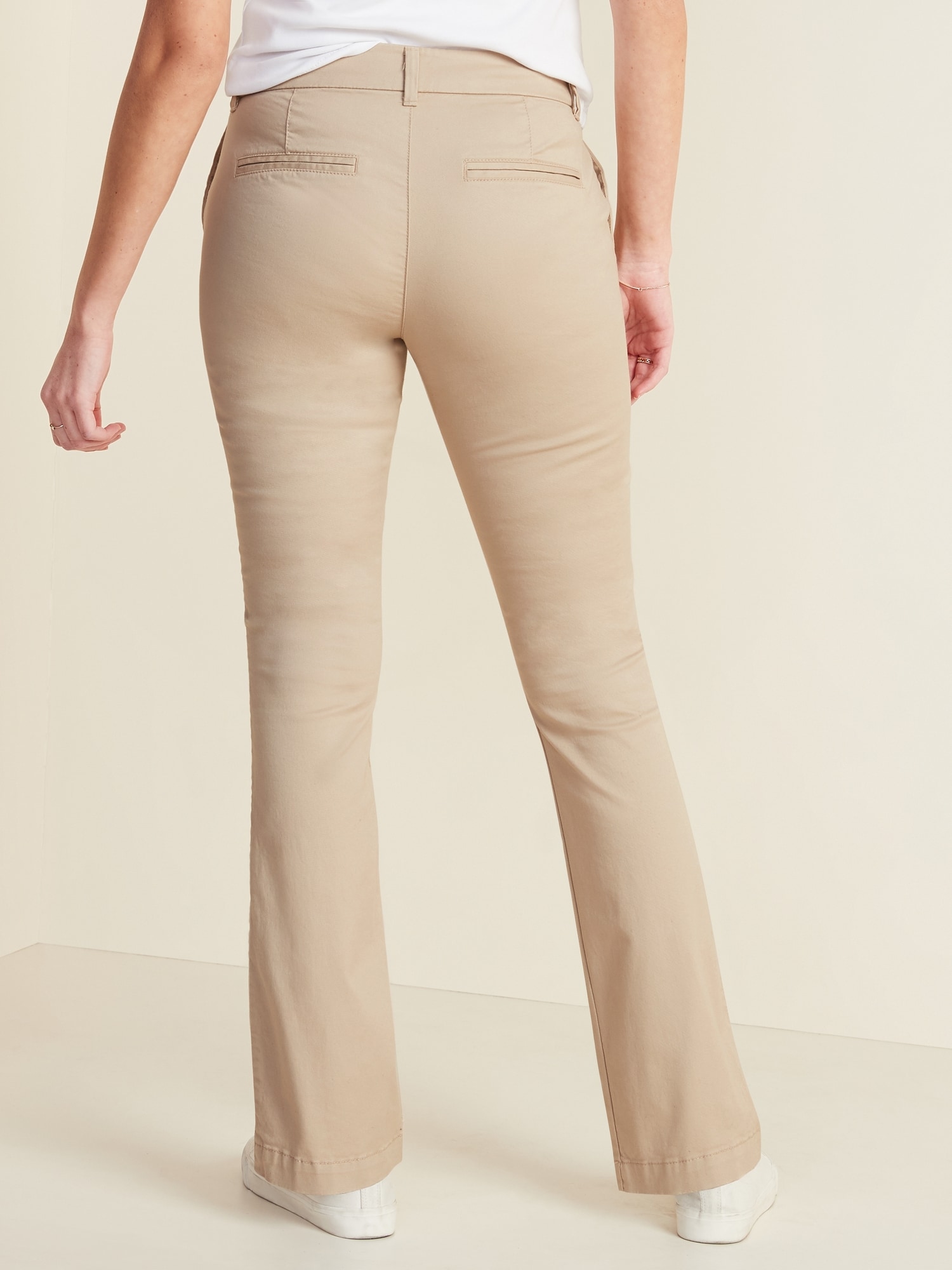 Mid-Rise Boot-Cut Khakis for Women 