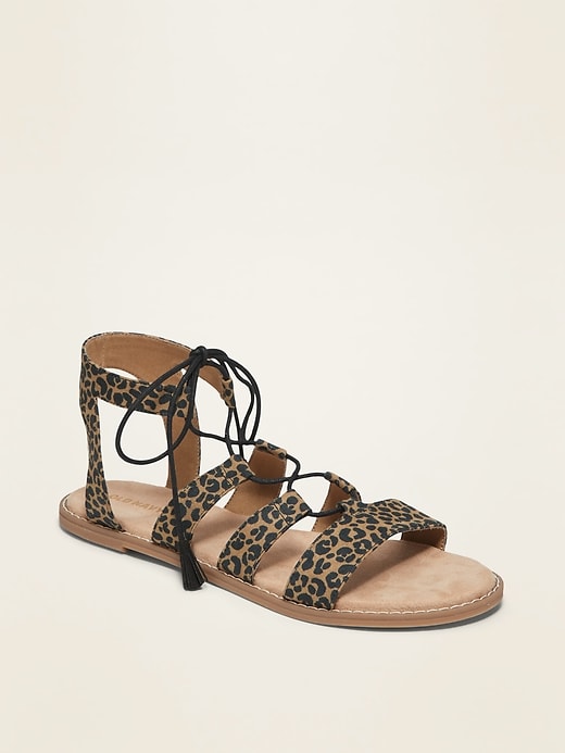 Old Navy Faux-Suede Lace-Up Gladiator Sandals for Women. 1