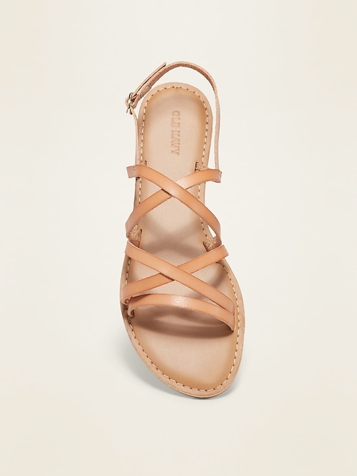 Image number 2 showing, Strappy Faux-Leather Slingback Sandals