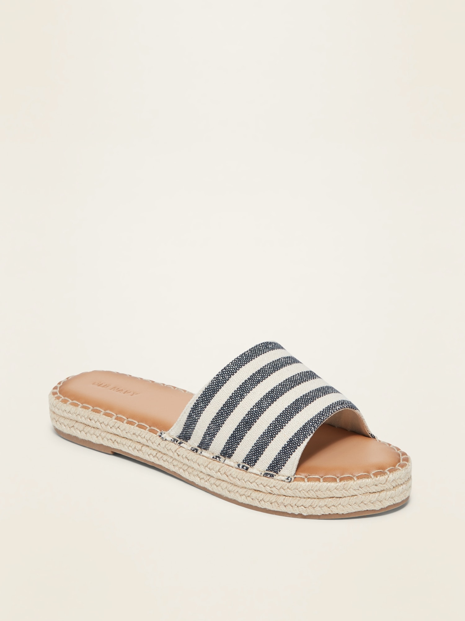 Striped Espadrille Slide Sandals For Women | Old Navy