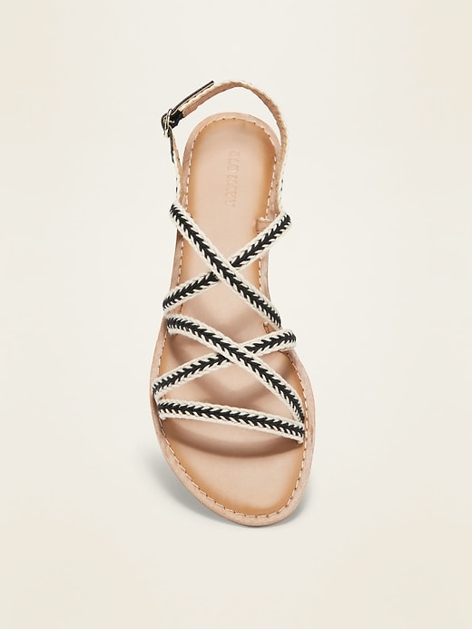 Image number 2 showing, Strappy Webbed-Textile Slingback Sandals