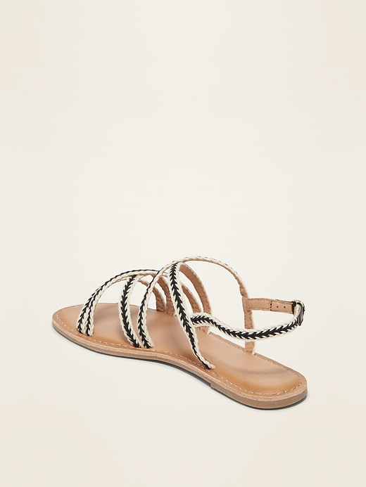 Image number 3 showing, Strappy Webbed-Textile Slingback Sandals