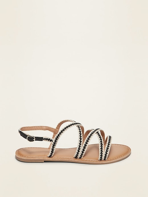 Image number 4 showing, Strappy Webbed-Textile Slingback Sandals