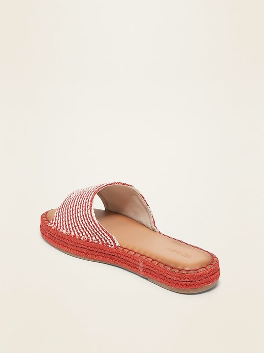 Image number 3 showing, Striped Espadrille Slide Sandals