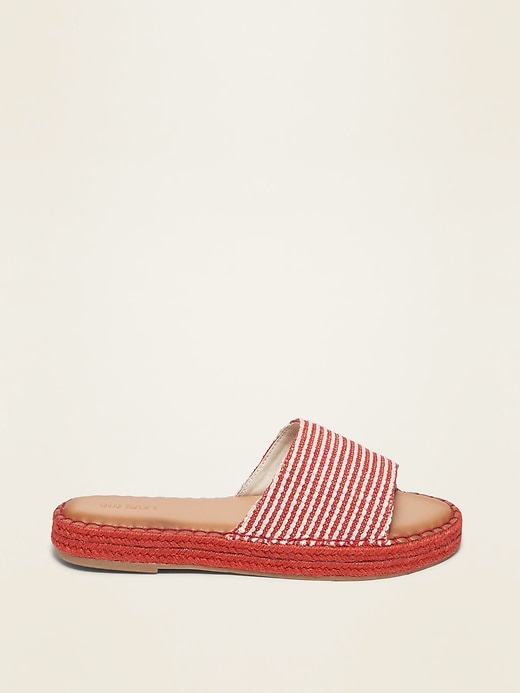 Image number 4 showing, Striped Espadrille Slide Sandals