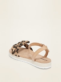 View large product image 3 of 3. Leopard-Print Bow-Tie Espadrille Sandals for Girls