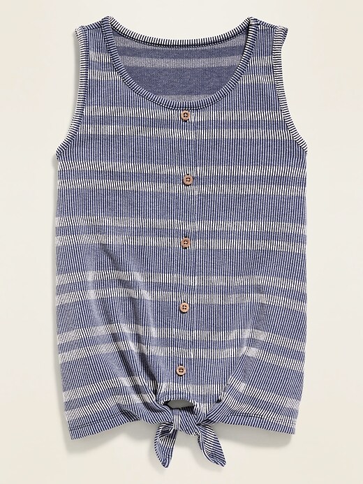 Sleeveless Rib-Knit Tie-Front Top for Girls | Old Navy