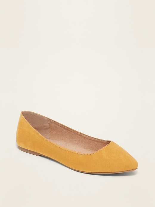 Image number 1 showing, Faux-Suede Pointy Ballet Flats For Women