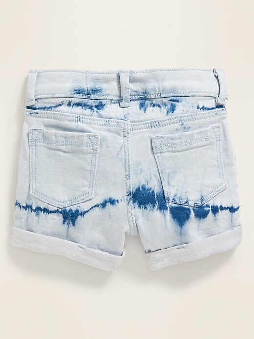 View large product image 2 of 3. Tie-Dyed Cuffed Jean Shorts for Toddler Girls