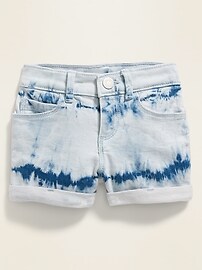 View large product image 3 of 3. Tie-Dyed Cuffed Jean Shorts for Toddler Girls