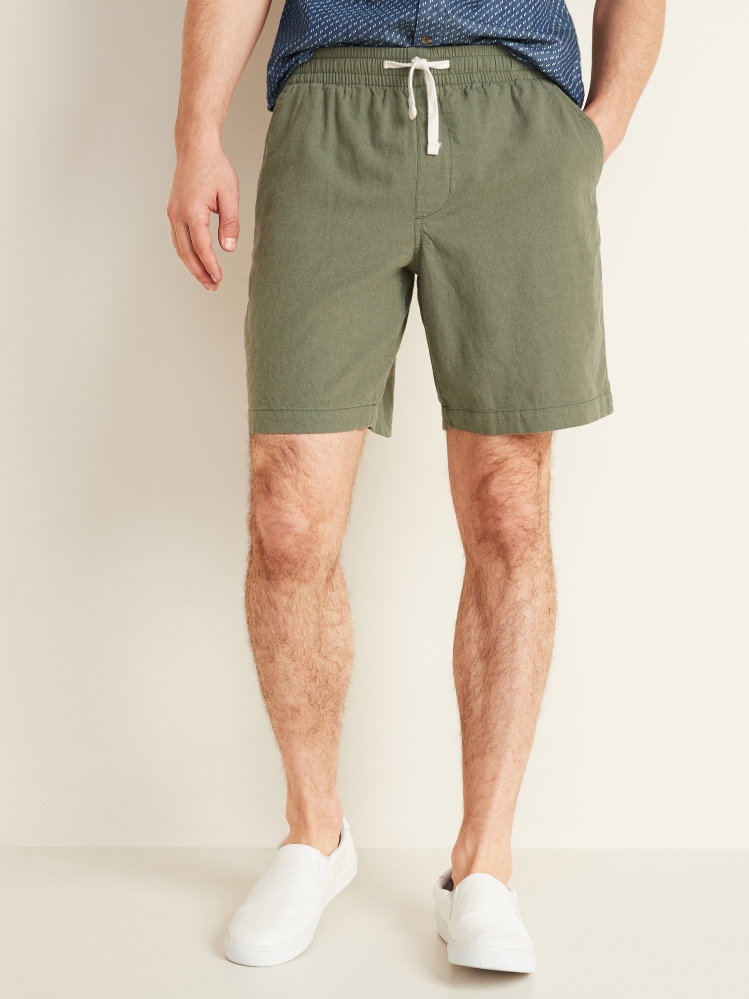 Linen-Blend Jogger Shorts for Men -- 9-inch inseam