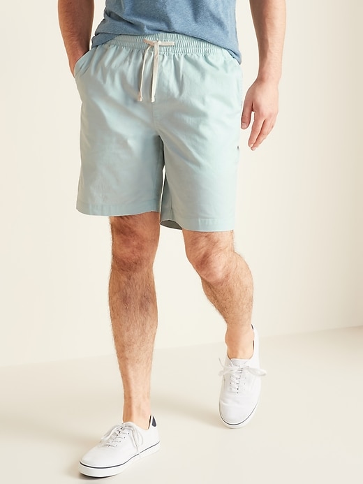 mens twill jogger shorts