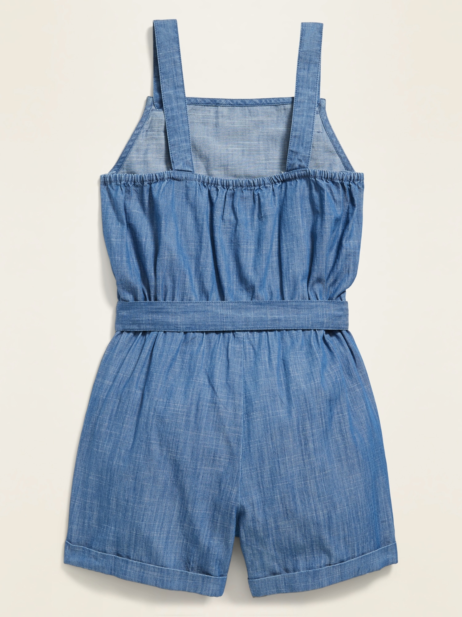 Chambray Utility Romper for Girls | Old Navy