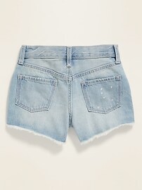 View large product image 3 of 3. Distressed Button-Fly Jean Shorts for Girls