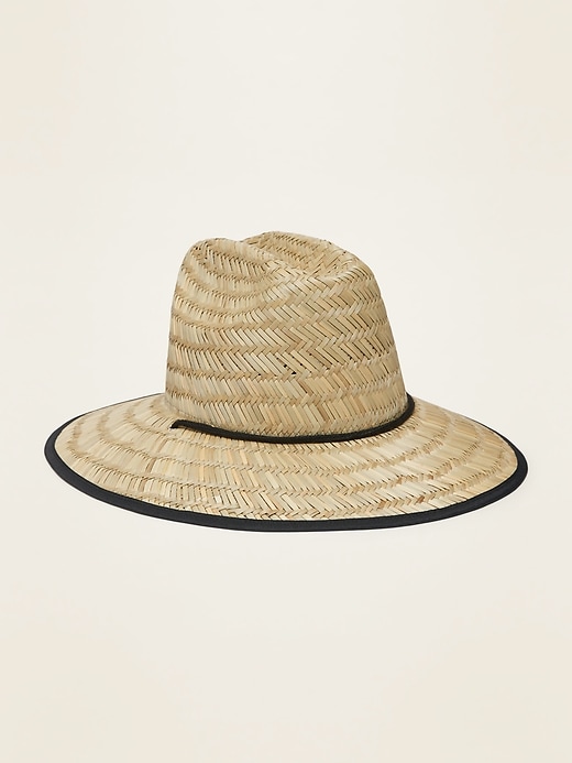 View large product image 1 of 1. Straw Lifeguard Hat