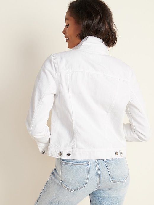 Image number 2 showing, White Jean Jacket for Women