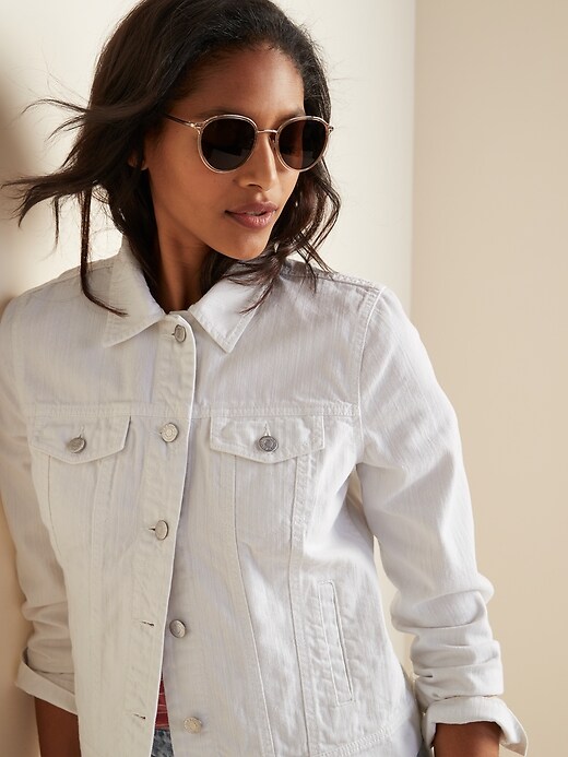 Image number 4 showing, White Jean Jacket for Women