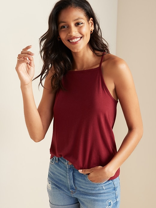 View large product image 1 of 1. Square-Neck Jersey Cami for Women