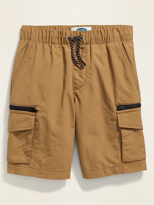 View large product image 1 of 1. Dry-Quick Nylon Zip-Pocket Cargo Jogger Shorts For Boys