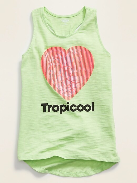 View large product image 1 of 1. Graphic Twist-Back Tank Top for Girls