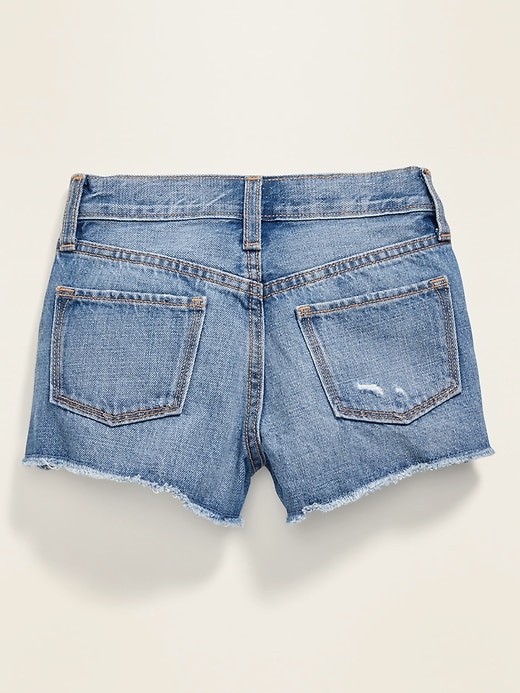 View large product image 2 of 2. Exposed-Pocket Distressed Jean Shorts for Girls