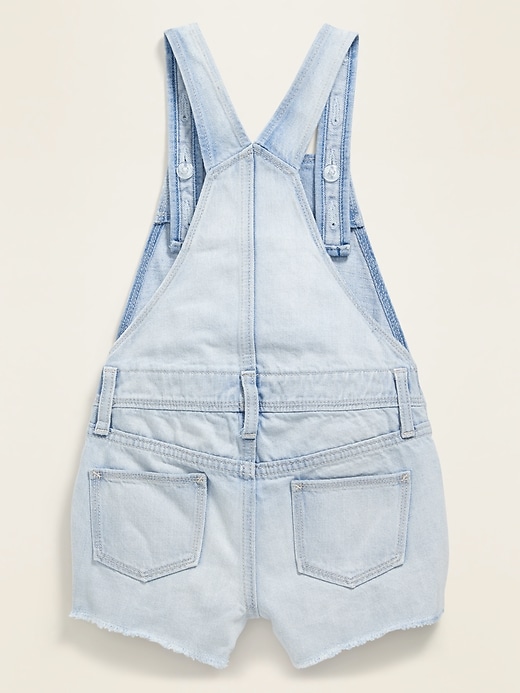 View large product image 2 of 2. Distressed Americana-Pocket Jean Shortalls for Girls