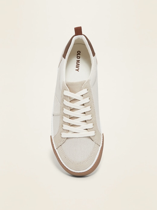 View large product image 2 of 3. Canvas Faux-Suede Trim Sneakers For Boy