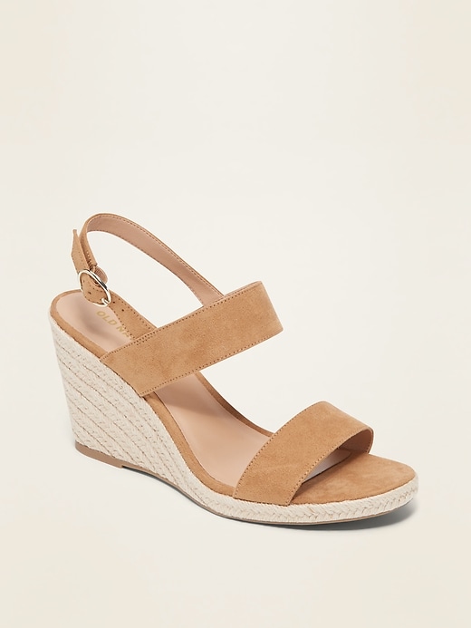 Old Navy Faux-Suede Double-Strap Wedge Sandals for Women. 1