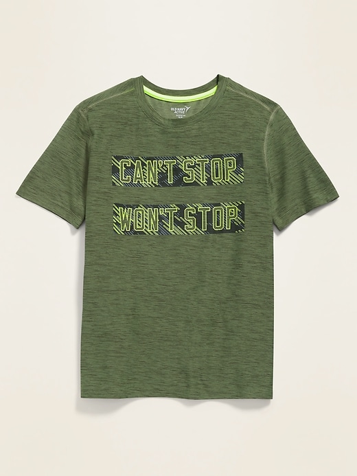 View large product image 1 of 2. Ultra-Soft Breathe On Graphic Performance Tee For Boys
